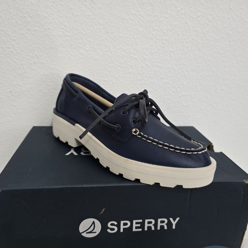 Sperry Chunky Boat Shoes Women's 6 Navy - Picture 2 of 5